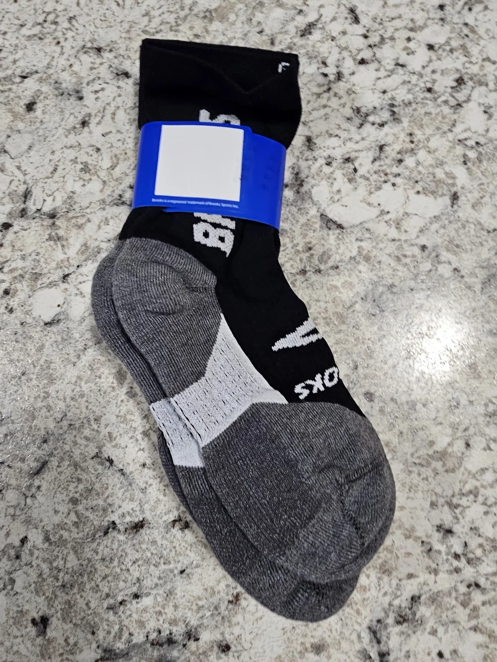 Brooks Ghost Performance Running Socks Crew MD Purple Blue Cushioned Made In USA